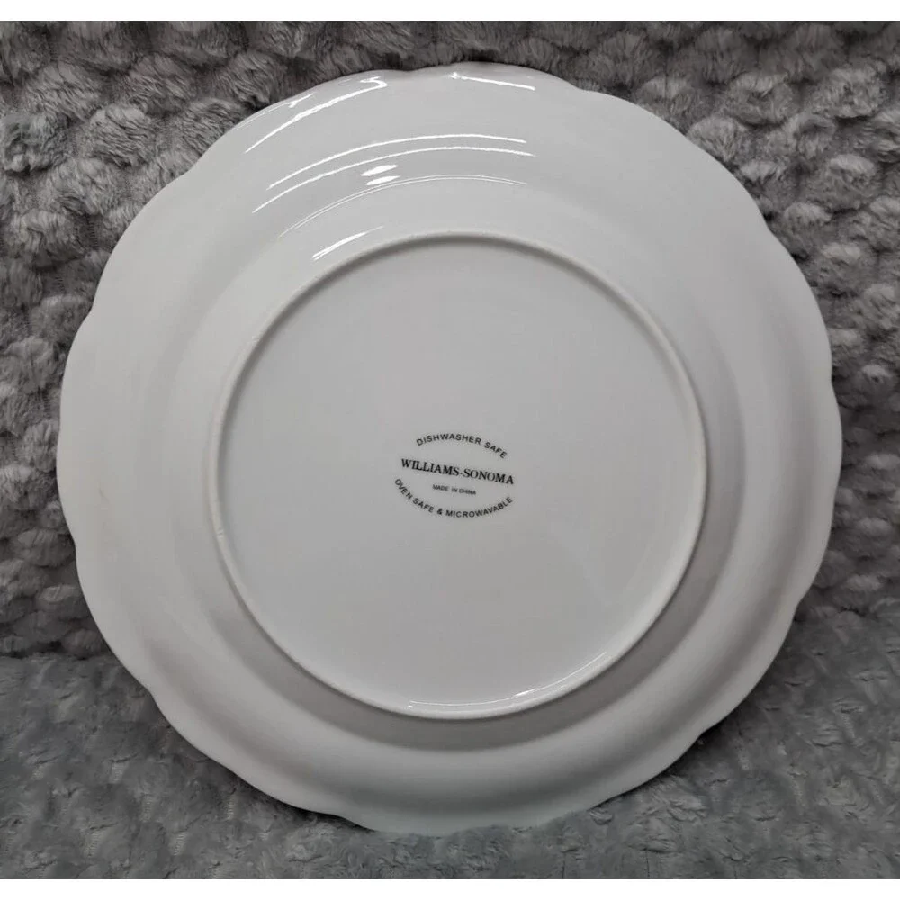 Set 4 Williams Sonoma Dinner Plates Acorn Turkey Thanksgiving Transferware 10.5